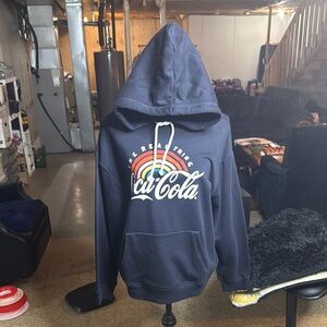 H&M Coca-Cola Navy Hoodie with Colorful Logo